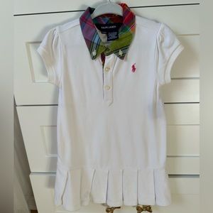 Ralph lauren toddler baby girl white collar dress 24m
